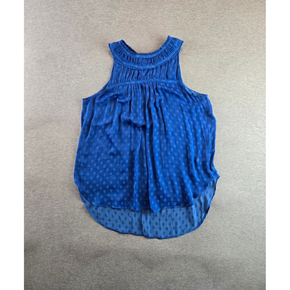 Anthropologie Top Womens 8 Royal Blue‎ Tank Maeve Clovis Pleated Flowy Romantic